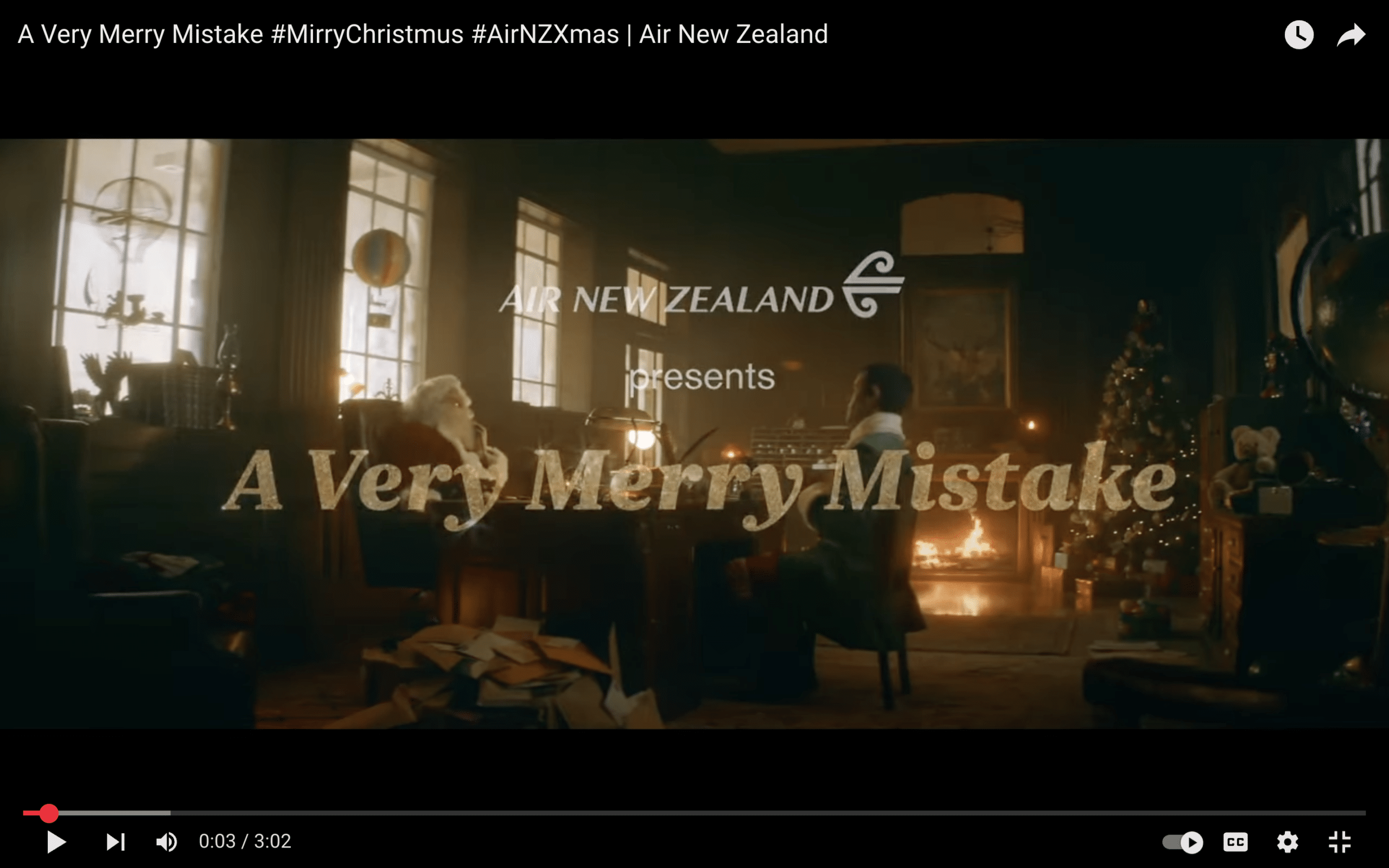 Air NZ christmas ad